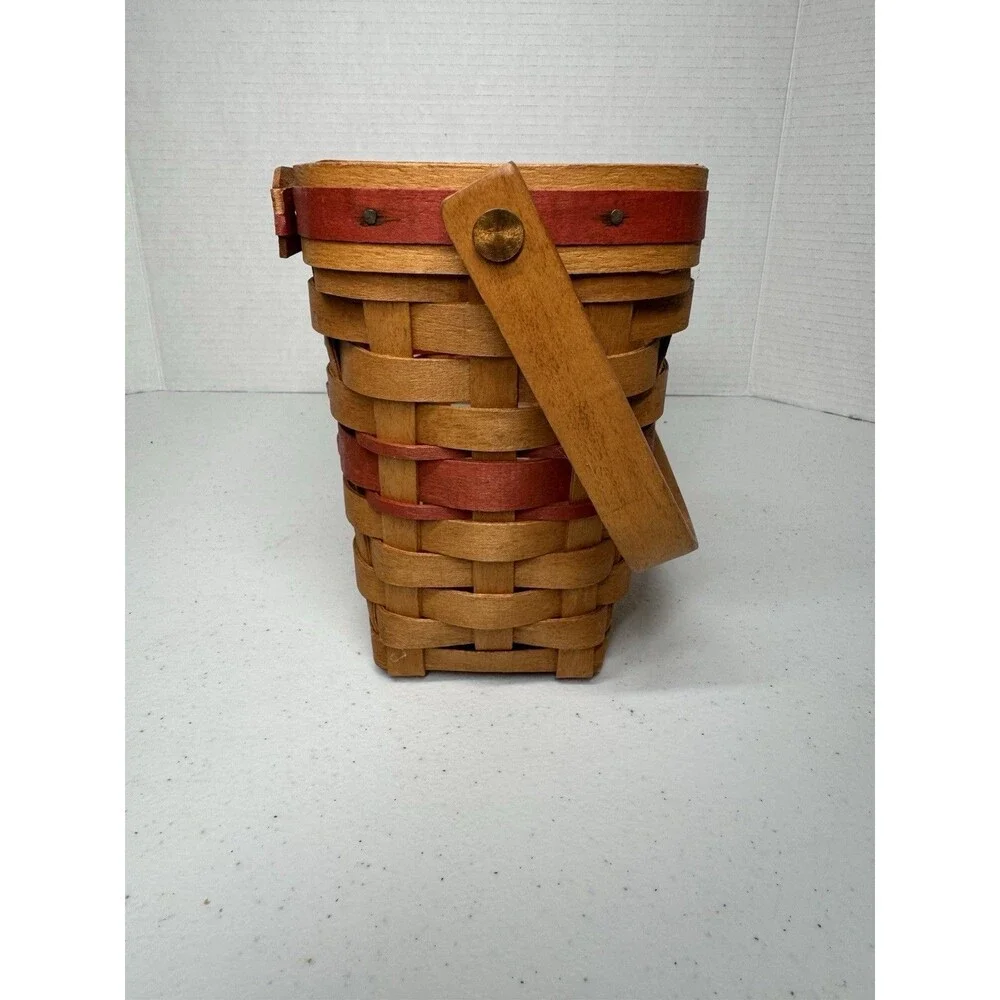Vintage Longaberger Christmas Collection 1989 Edition Red Holiday Memory Basket
